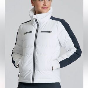 Aether Women's Nordic Jacket in White/Total Eclipse